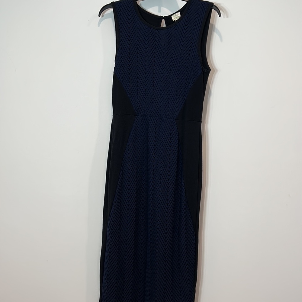Anthropologie navy black sheath pencil dress small women’s professional